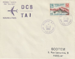 1960-Nouvelle Calédonie-Première Liaison Par Jetliner Nouméa/Paris - Lettres & Documents