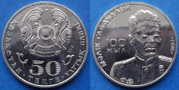 KAZAKHSTAN - 50 Tenge 2015 "100th Anniversary - Malik Gabullin" KM# 316 Independent Republic (1991) - Edelweiss Coins - Kasachstan