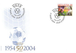 824  UEFA : Env. Premier Jour Suisse, 2004 -  European Football FDC From Switzerland - Championnat D'Europe (UEFA)