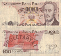 Poland 100 Zlotych 1982 P-143d Banknote Europe Currency Pologne Polen #5302 - Pologne