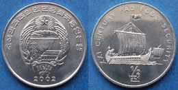 NORTH KOREA - 1/2 Chon 2002 "Ancient Ship" KM# 191 Democratic Peoples Republic (1948) - Edelweiss Coins - Korea, North