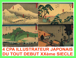 4 CPA RR NV - 日本人イラストレーターの漢字または類似文字によるサイン - ILLUSTRATEUR JAPONNAIS SIGNE EN KANJI OU SIMILAIRE - - Colecciones Y Lotes