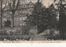 Shrewsbury  High School     The School From The Garden..carte No 4 Voir Au Dos - Shropshire