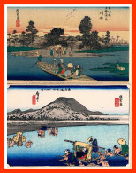 TWO CPA NV GP ILLUSTRATEUR -  N° 3. KAWASKI,IN ONE OF THE NOTED STATION OF TOKAIDO GOZIUSANTSUGI, By HIROSHIGE - Collections & Lots