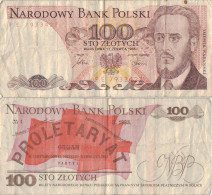Poland 100 Zlotych 1986 P-143e Banknote Europe Currency Pologne Polen #5303 - Polonia