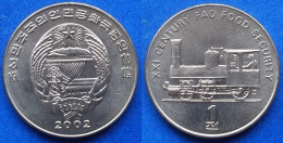 NORTH KOREA - 1 Chon 2002 "Antique Steam Locomotive" KM# 195 Democratic Peoples Republic (1948) - Edelweiss Coins - Corea Del Norte