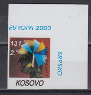 Europa Cept 2003 Kosovo 1v Corner (imperforated) ** Mnh (59136B) - 2003