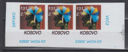 Europa Cept 2003 Kosovo 1v Strip Of 3(imperforated) ** Mnh (59136C) - 2003