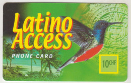 SWITZERLAND - Latino Access Colibri, Latino Access Prepaid Card Fr.10, Used - Schweiz