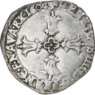 France, Henri IV, 1/8 Ecu, 1604, Bayonne, 3rd Type, TB+, Argent, Gadoury:582 - 1589-1610 Henri IV Le Vert-Galant