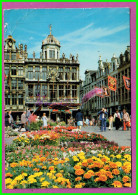 CPM BRUSSELS BELGIQUE - Grand-Placee Et Marché Aux Fleurs Fleur Flower Voyagé 1989 - Brussel Nationale Luchthaven