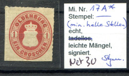 071123  ANCIEN ETAT ALLEMAND  OLDENBURG  N° 17A* - Oldenbourg