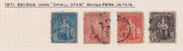 BARBADOS  - 1871 Britannia Watermark Small Star  Rough  Perf 14 To 16 Set Used As Scan - Barbados (...-1966)