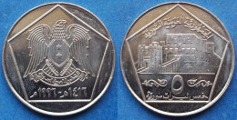 SYRIA - 5 Pounds AH1416 1996AD "Citadel Of Aleppo" KM# 123 Syrian Arab Republic (1961) - Edelweiss Coins - Siria