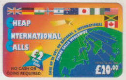 UK - Flags And Globe , Intelphone Prepaid Card, 20 £, Used - Otros & Sin Clasificación