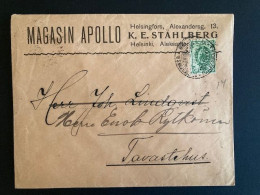 Finland Commercial Cover MAGASIN APOLLO From Helsinki 15.3.1909 To Hämeenlinna 26.3.1909 Stamp - Briefe U. Dokumente