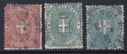 Italie - 1878 - 1900  Humbert I   Y&T  N ° 56  57  58  Oblitéré - Oblitérés
