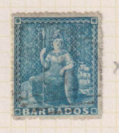 BARBADOS  - 1860 Britannia No Watermark  Pin Perf 14 As Scan - Barbados (...-1966)