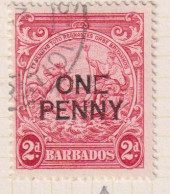 BARBADOS  - 1947 Surcharge One Penny On 2d Missing Bar Of E SG264d Used As Scan - Barbados (...-1966)