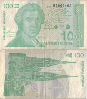 Croatia 100 Dinara 1991 P-20a Banknote Europe Currency Croatie Kroatien #5326 - Kroatië