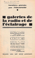 VIEUX PAPIERS CATALOGUE TARIF GAKERIE RADIO ECLAIRAGE CIRCA 1925 21 X 13 CM 19 PAGES - Electricity & Gas