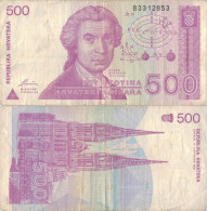 Croatia 500 Dinara 1991 P-21a Banknote Europe Currency Croatie Kroatien #5328 - Croacia