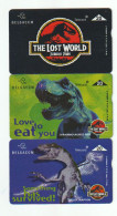 BELGIQUE. BELGACOM.Jurassic Park (film).  3 Differents Phonecards - Telecards - Kino