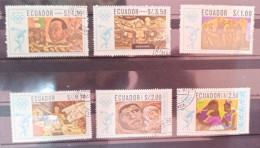 ECUADOR : 775-76 + LP/PA 478-81 (0blitéré) : Prélude Olympiade Mexico : RIVERA Tableaux (1967) - Equateur