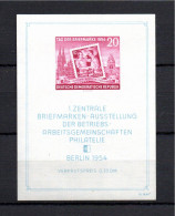 East Germany (DDR) 1954 Sheet Stampexhibition Berlin (Michel Block 10) MNH - 1950-1970