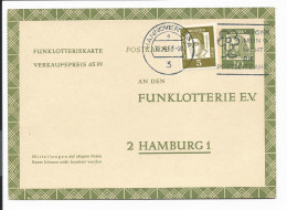 Bund FP 9 ZF - 10 Pf Dürer Funklotteriekarte Mit 5 Pf Zusatzfrankatur Ab Hannover Bedarfsverwendet - Postcards - Used