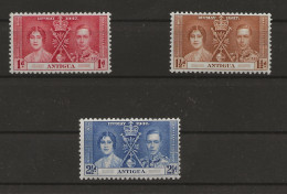 Antigua, 1937, SG  95 - 97, Complete Set, Mint Hinged - 1858-1960 Crown Colony