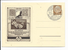 DR PP 122 C 101 -  3 Pf  Hindenburg Med. Frankfurt A.M., 60 J. Ver. F. Briefmarkenkunde 1938 M. Blanko SST - Interi Postali Privati