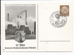 DR PP 122 D 3 -  3 Pf  Hindenburg Med. Bitterfeld, Ver. F. Briefmarkenfreunde M. Blanko SST 'die Ballonstadt' - Privat-Ganzsachen