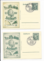 DR PP 149 D1 -  6 Pf Posthorn 100 Jahre Briefmarke 1940, Beide Farben M. Blanko SST - Enteros Postales Privados