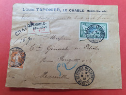 Enveloppe Commerciale En Chargé De Le Chable Beaumont Pour Marseille En 1915 - D 55 - 1877-1920: Période Semi Moderne