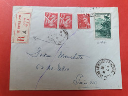 Enveloppe En Recommandé De Le Havre Pour Paris En 1941 - D 60 - 1921-1960: Période Moderne