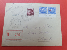 Enveloppe En Recommandé De Bourg/Gironde Pour Paris En 1941 - D 65 - 1921-1960: Période Moderne