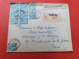 Enveloppe En Recommandé De Paris Pour Paris En 1943 - D 66 - 1921-1960: Période Moderne