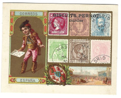 Chromo    Image  - Biscuits Pernot  Dijon  Et Geneve -  Timbres Et Costumes   - Poste  Esoagne - Correos Espana - Pernot