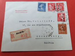 Enveloppe En Recommandé De Paris Pour Strasbourg En 1933 ( Semeuse Preoblitéré Semble Rajouté) - D 68 - 1921-1960: Période Moderne