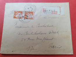 Enveloppe Commerciale En Recommandé De Asnières Pour Paris En 1936 - D 73 - 1921-1960: Période Moderne