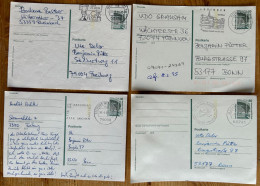 Bund Postkarte 80 Pfg. Michel Nr. P150 4x Gestempelt, 2 Scans, WSt. Sehenswürdigkeiten Zeche Zollern II Dortmund - Cartes Postales - Oblitérées