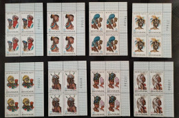 Rwanda - 301/308 - Bloc De 4 Avec BDF - Coiffes - 1969 - MNH - Unused Stamps