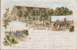 ALLEMAGNE BASSE - SAXE GRUSS AUS DER ARTILLERIE KASERNE WOLFENBÜTTEL  PRECURSEUR VOYAGEE 1900 - Wolfenbuettel