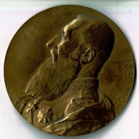 Médaille En Bronze, Souvenir LEOPOLD II , 1830-1905, Pour L'exposition De Liège (en 1905) Par Devreese - Monarchia / Nobiltà