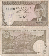 Pakistan 5 Rupees ND (1983-84) P-38 Banknote Middle East Currency #5344 - Pakistán