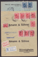 3 R-Briefe Nach Deutschland, 1930, Alle Mit Reiner MeF, 1x 12 Werte Auf R-Eilboten! - Brieven En Documenten
