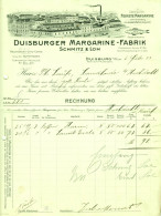 DUISBURG 1911 Rechnung Deko " Schmitz & Loh Margarinefabrik " - Alimentare