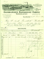 DUISBURG 1911 Rechnung Deko " Schmitz & Loh Margarinefabrik " - Alimentaire