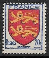 Yvert 605 20 F Normandie - ** - 1941-66 Coat Of Arms And Heraldry